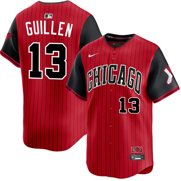 Mens Chicago White Sox #13 Ozzie Guillen Red Black 2025 City Connect 2.0 Limited Jersey