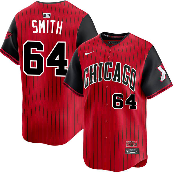 Mens Chicago White Sox #64 Shane Smith Red Black 2025 City Connect 2.0 Limited Jersey