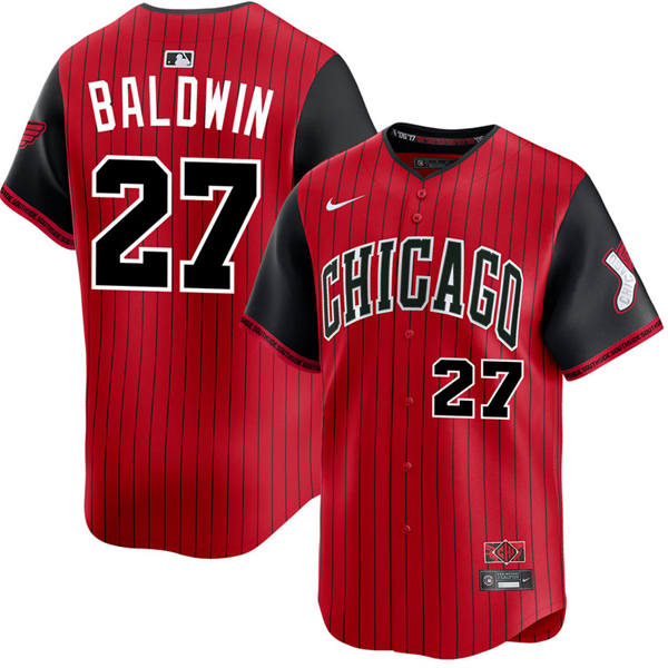 Mens Chicago White Sox #27 Brooks Baldwin Red Black 2025 City Connect 2.0 Limited Jersey