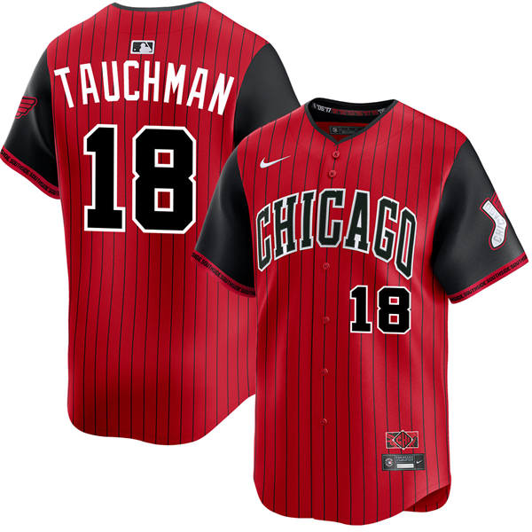 Mens Chicago White Sox #18 Mike Tauchman Red Black 2025 City Connect 2.0 Limited Jersey