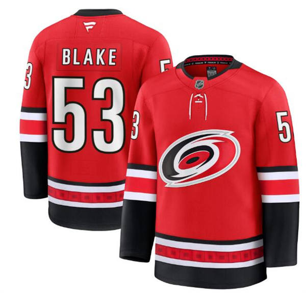 Men's Carolina Hurricanes #53 Jackson Blake Fanatics Alternate Red Primegreen Player Jersey