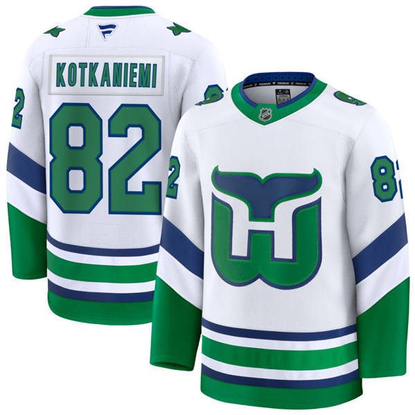 Men's Carolina Hurricanes #82 Jesperi Kotkaniemi White Fanatics Throwback Premium Jersey