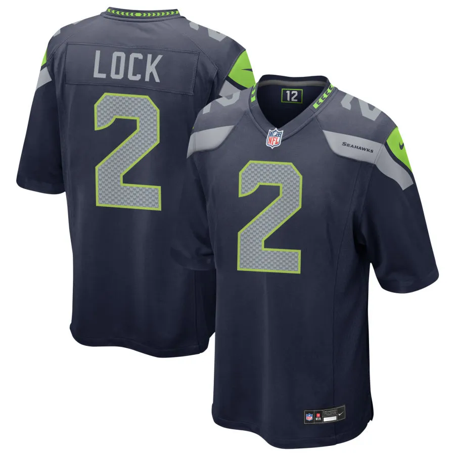 Youth Seattle Seahawks #2 Drew Lock Nike Navy Team Color Limited Jersey