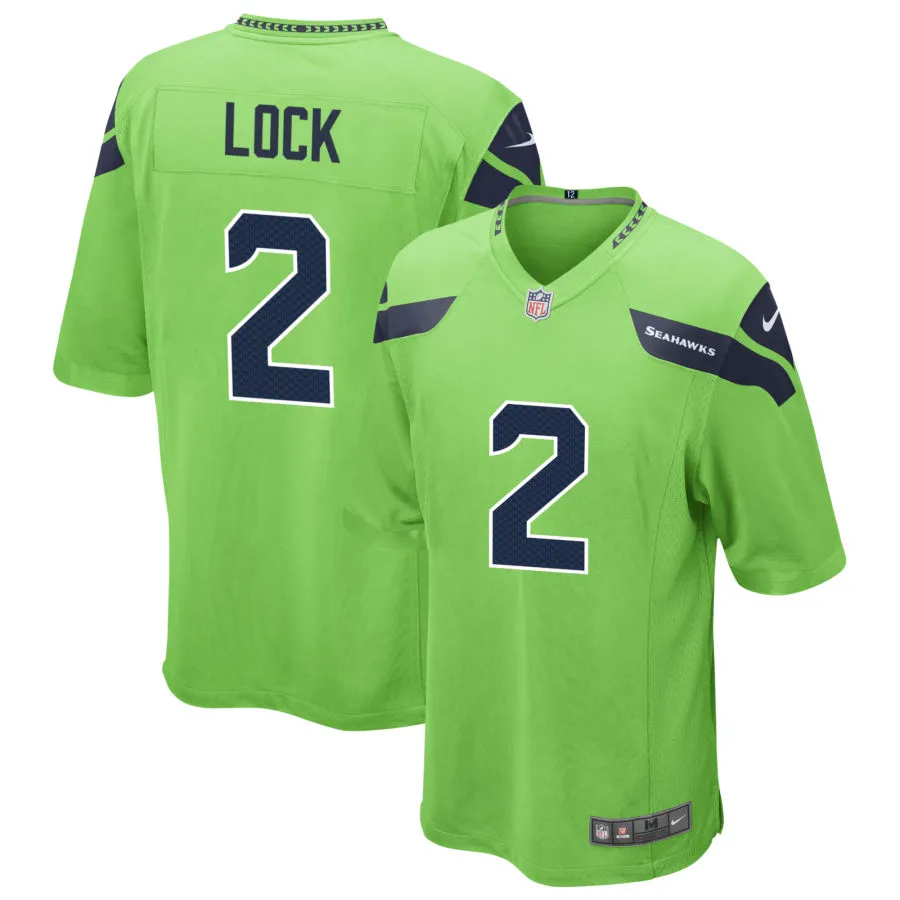 Youth Seattle Seahawks #2 Drew Lock Nike Neon Green Alternate Limited Jersey