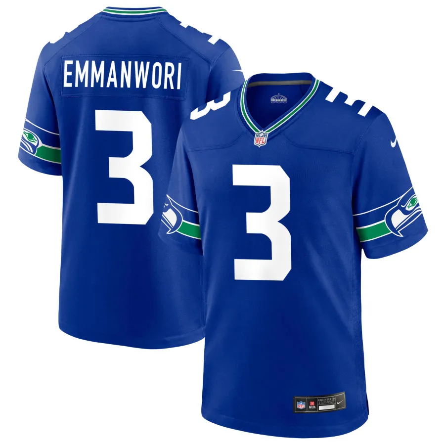 Youth Seattle Seahawks #3 Nick Emmanwori Nike Royal Throwback Limited Jersey