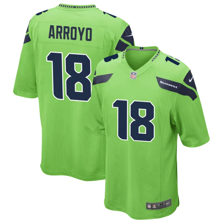 Men's Seattle Seahawks #18 Elijah Arroyo Nike Neon Green Alternate Vapor F.U.S.E. Limited Jersey