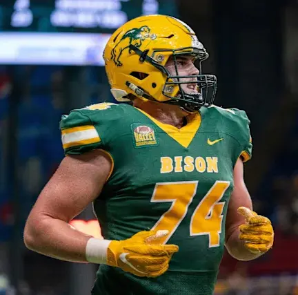 Men's Youth North Dakota State Bison #74 Grey Zabel Nike Green Game College Football Jersey Without Name