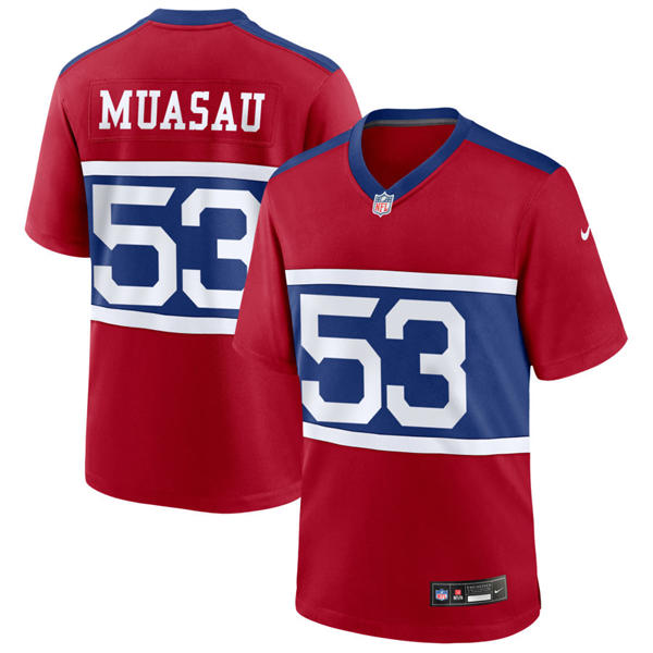 Men's New York Giants #53 Darius Muasau Nike Century Red Alternate Vapor F.U.S.E. Limited Jersey