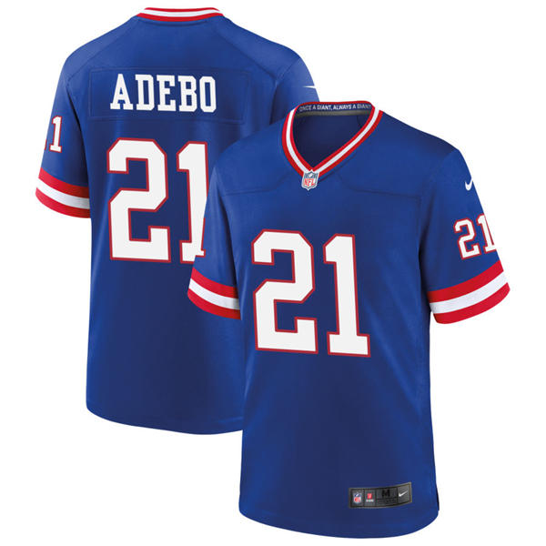 Men's New York Giants #21 Paulson Adebo Nike Royal Classic Limited Jersey