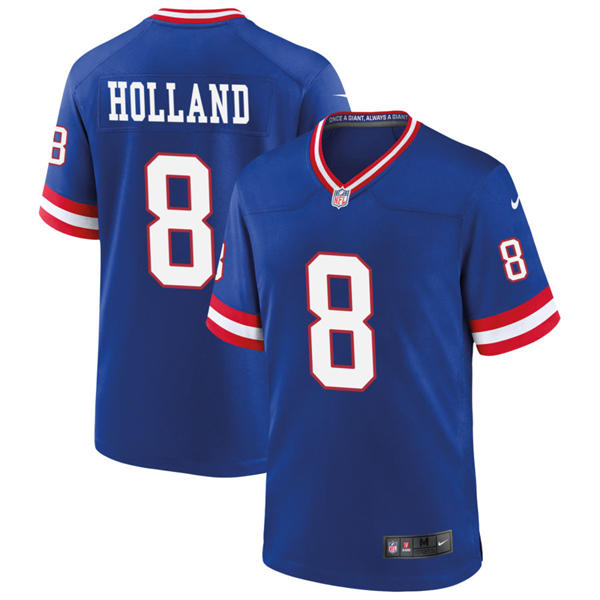 Men's New York Giants #8 Jevon Holland Nike Royal Classic Limited Jersey
