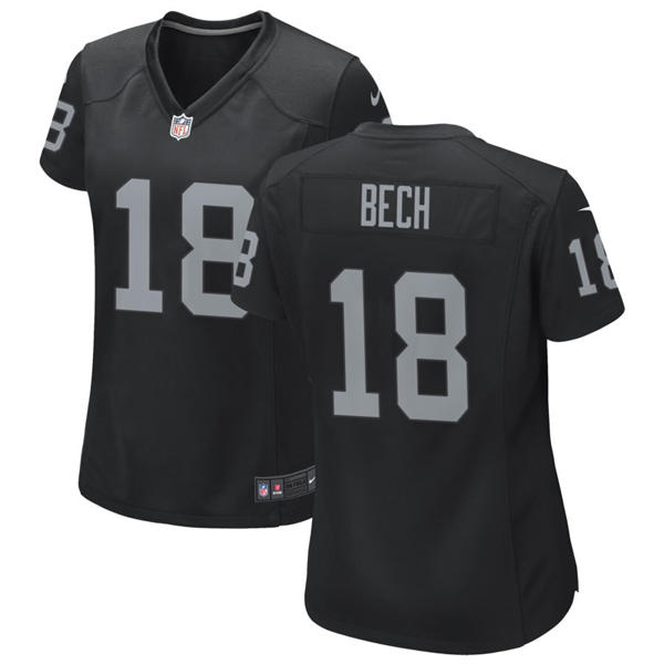 Womens Las Vegas Raiders #18 Jack Bech Nike Black Limited Player Jersey