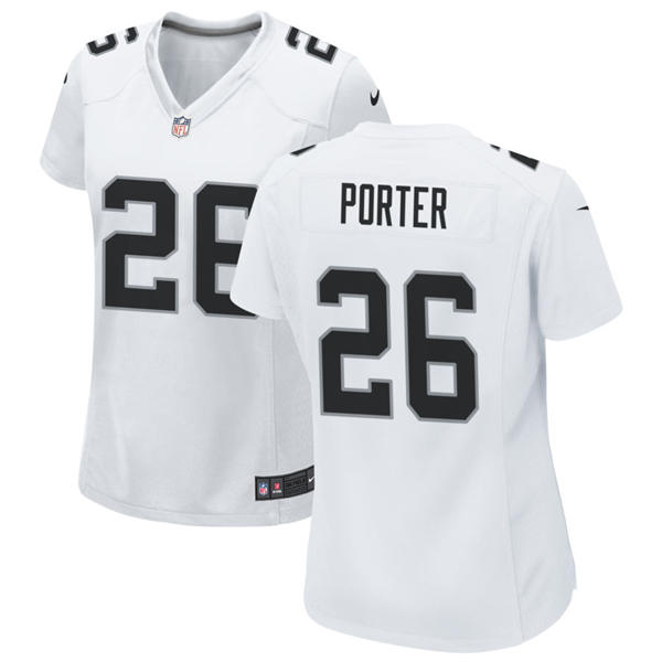 Womens Las Vegas Raiders #26 Darien Porter Nike White Limited Player Jersey