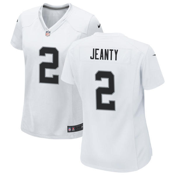 Womens Las Vegas Raiders #2 Ashton Jeanty Nike White Limited Player Jersey