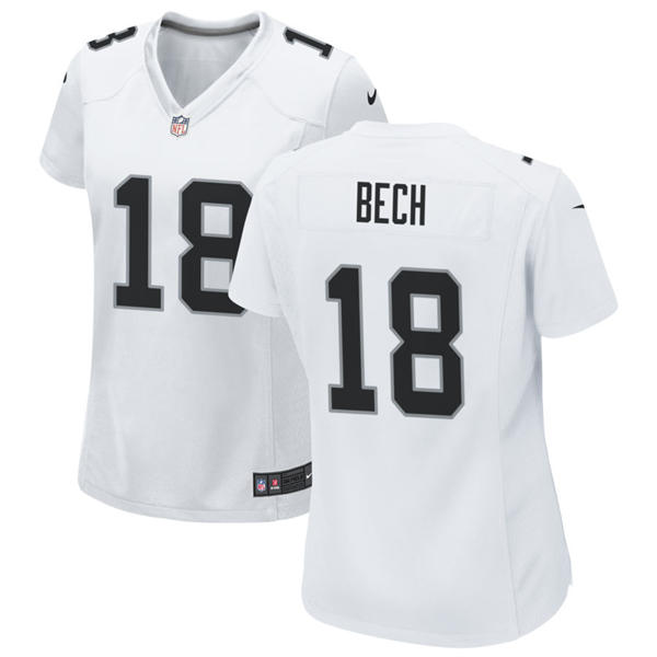 Womens Las Vegas Raiders #18 Jack Bech Nike White Limited Player Jersey