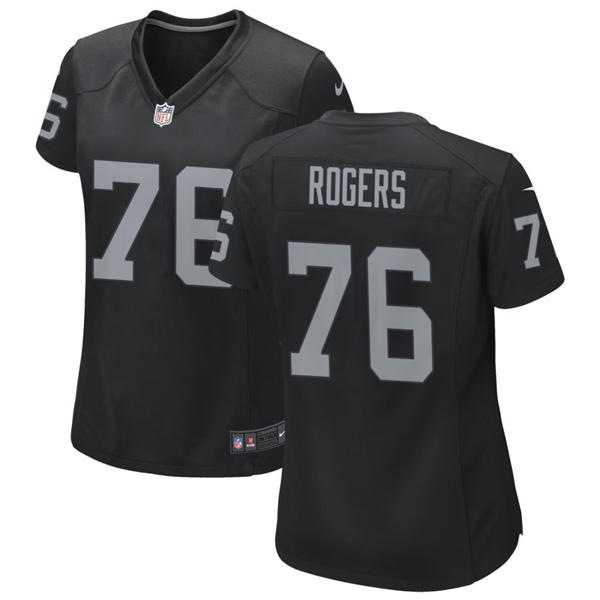 Womens Las Vegas Raiders #76 Caleb Rogers Nike Black Limited Player Jersey