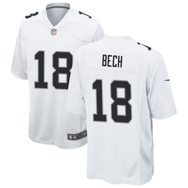 Youth Las Vegas Raiders #18 Jack Bech Nike White Limited Player Jersey