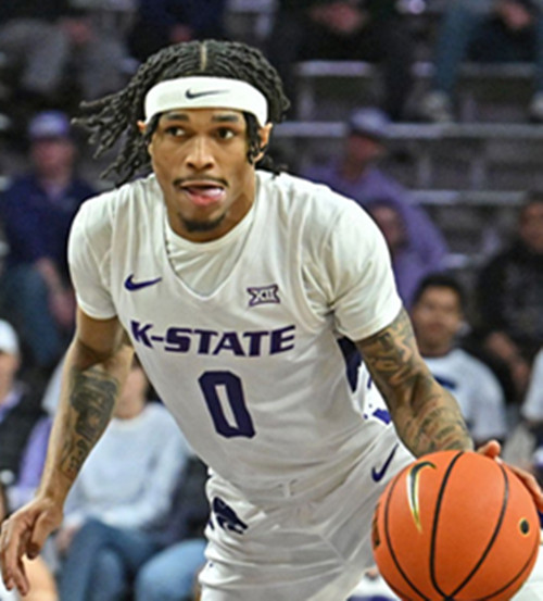 Mens Youth Kansas State Wildcats #0 Dug McDaniel White K-STATE College Basketball Game Jersey