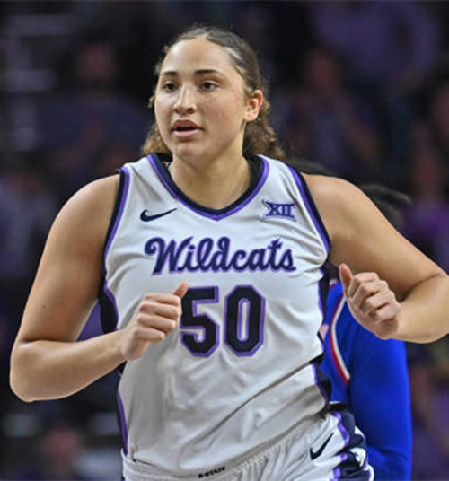 Mens Youth Kansas State Wildcats #50 Ayoka Lee White Wildcats College Basketball Game Jersey