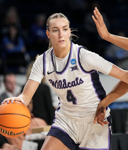 Mens Youth Kansas State Wildcats #4 Serena Sundell White Wildcats College Basketball Game Jersey