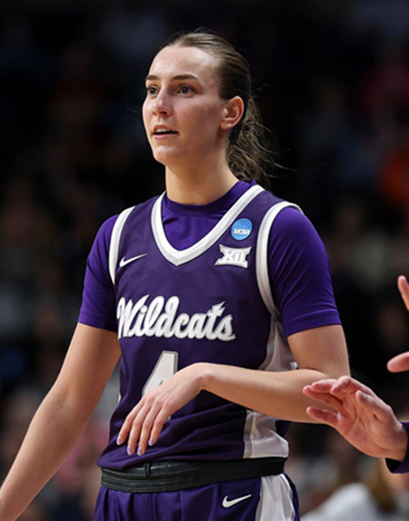 Mens Youth Kansas State Wildcats #4 Serena Sundell Purple Wildcats College Basketball Game Jersey