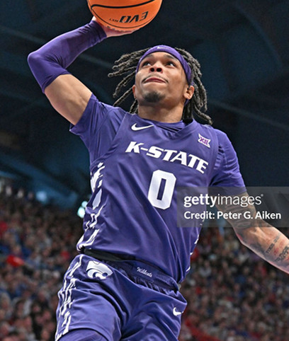 Mens Youth Kansas State Wildcats #0 Dug McDaniel Purple K-STATE College Basketball Game Jersey