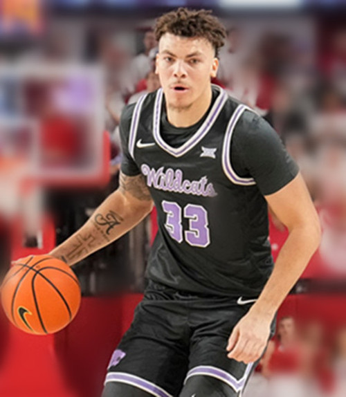 Mens Youth Kansas State Wildcats #33 Coleman Hawkins Black Wildcats College Basketball Game Jersey