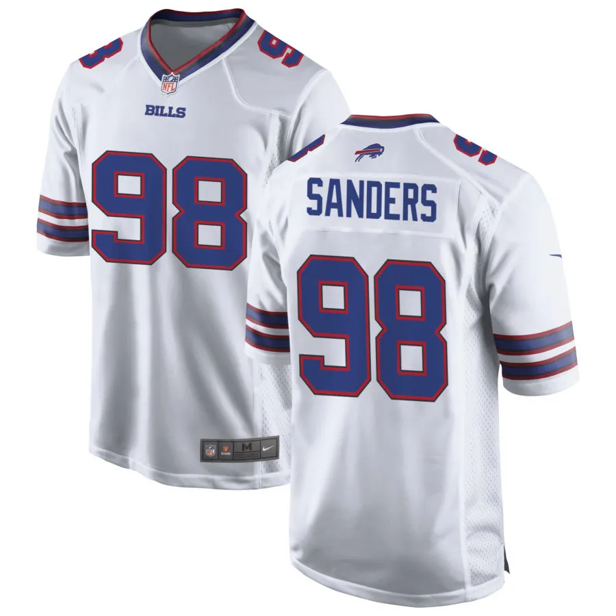 Mens Buffalo Bills #98 T.J. Sanders Nike White Vapor F.U.S.E. Limited Jersey