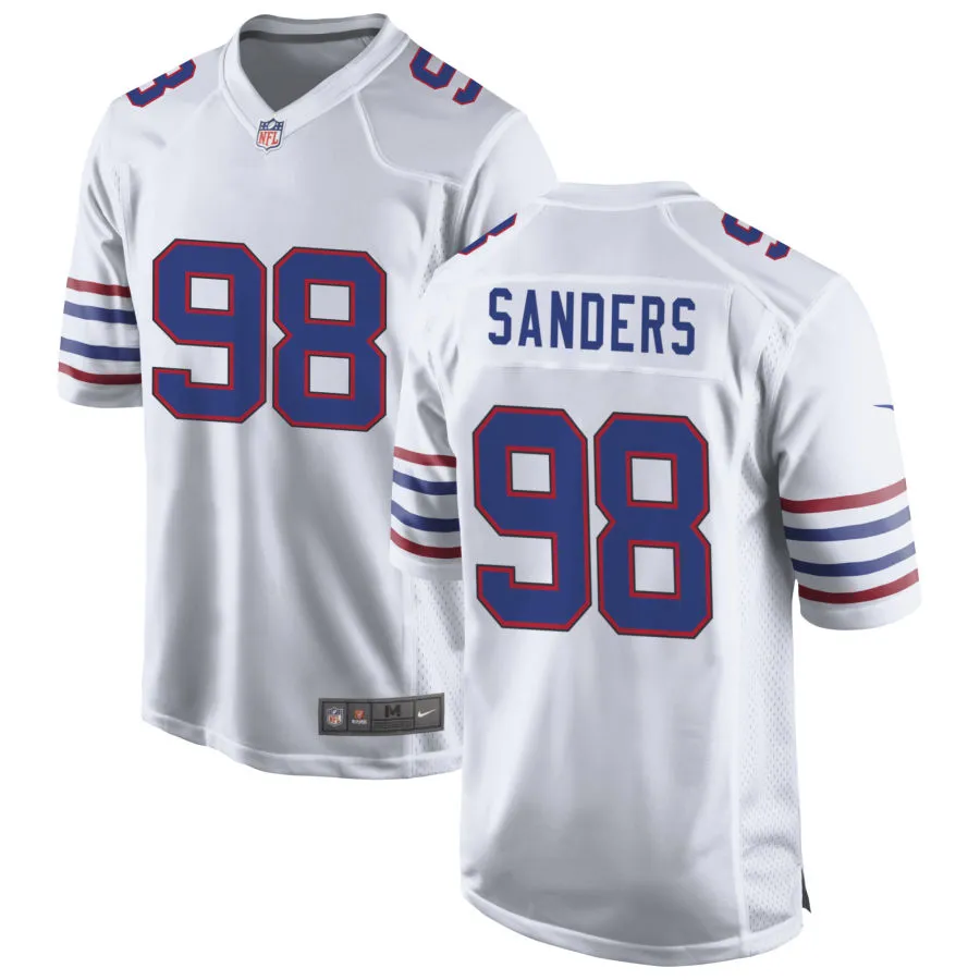 Mens Buffalo Bills #98 T.J. Sanders Nike White Alternate Retro Vapor Limited Jersey