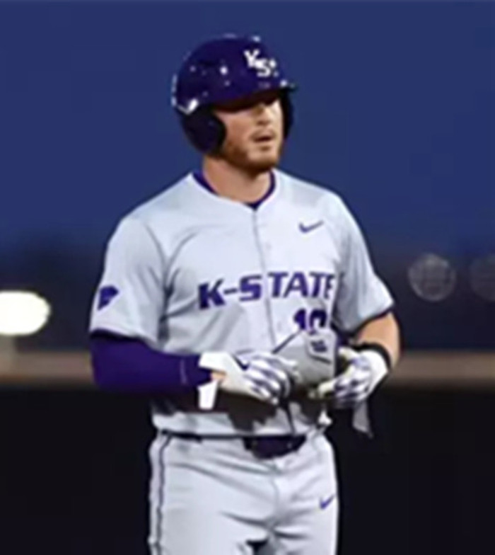 Mens Youth Kansas State Wildcats #18 Keegan O'Connor Gray College Baseball Game Jersey