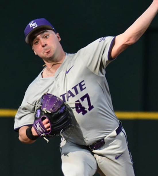 Mens Youth Kansas State Wildcats #47 Lincoln Sheffield Gray College Baseball Game Jersey