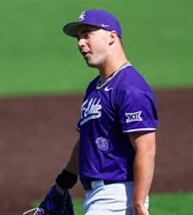 Mens Youth Kansas State Wildcats #47 Lincoln Sheffield 2025 Purple College Baseball Game Jersey