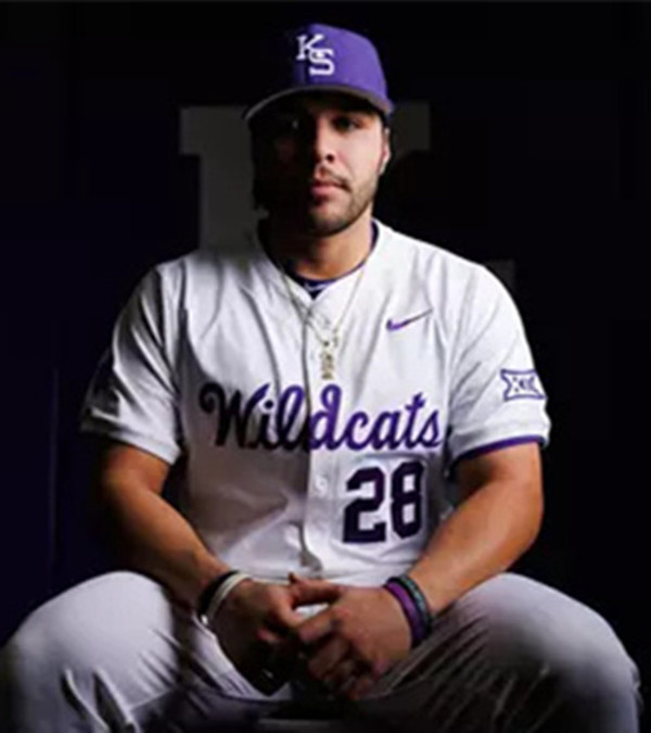 Mens Youth Kansas State Wildcats #28 Michael Quevedo  2025 White College Baseball Game Jersey