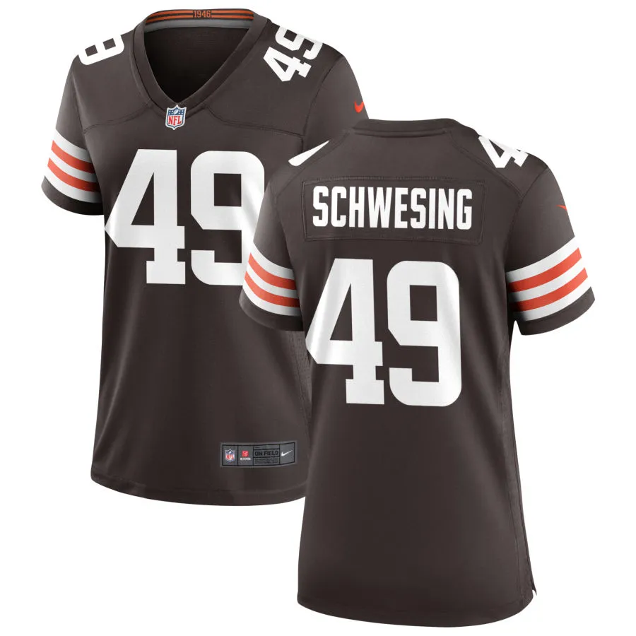 Womens Cleveland Browns #49 Carson Schwesinger Nike Brown Home Limited Jersey