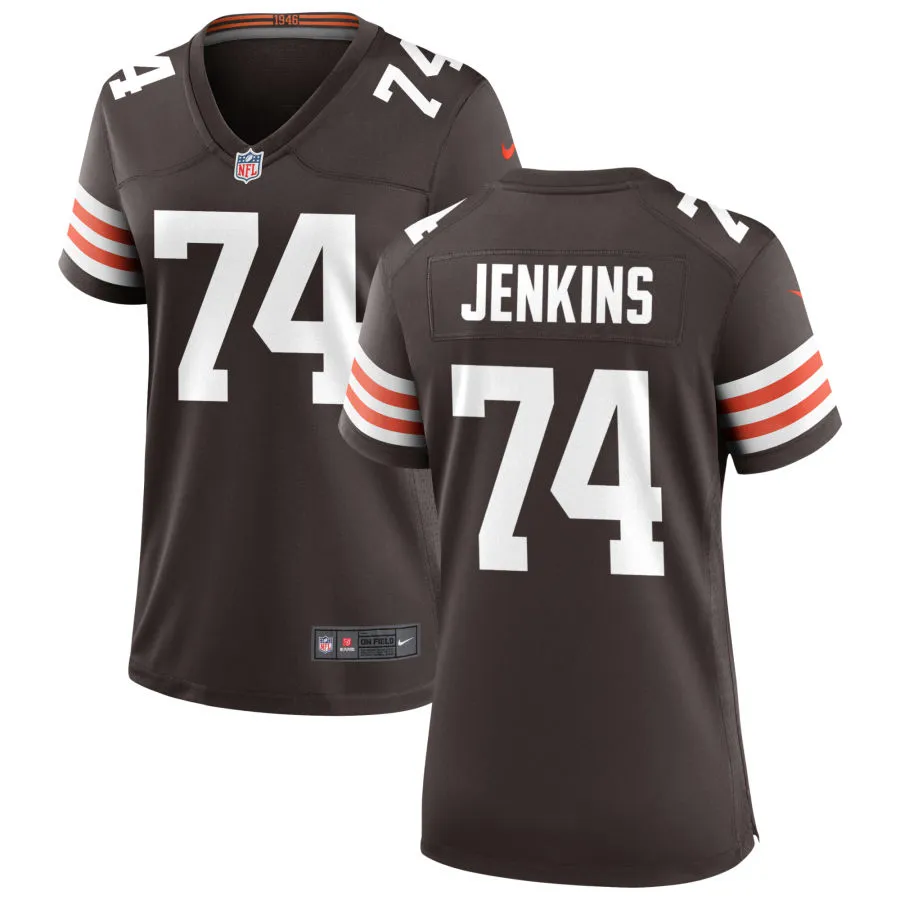 Womens Cleveland Browns #74 Teven Jenkins Nike Brown Home Limited Jersey