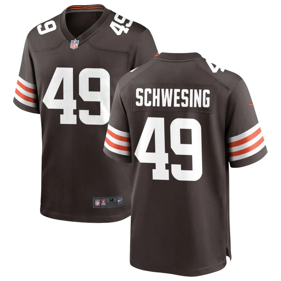 Mens Cleveland Browns #49 Carson Schwesinger Nike Brown Home Vapor F.U.S.E. Limited Jersey