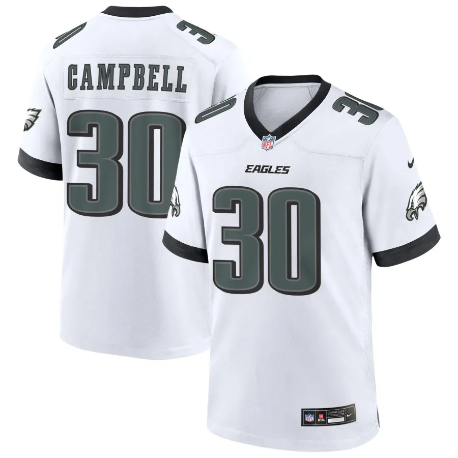 Mens Philadelphia Eagles #30 Jihaad Campbell Nike White F.U.S.E. Vapor Limited Jersey