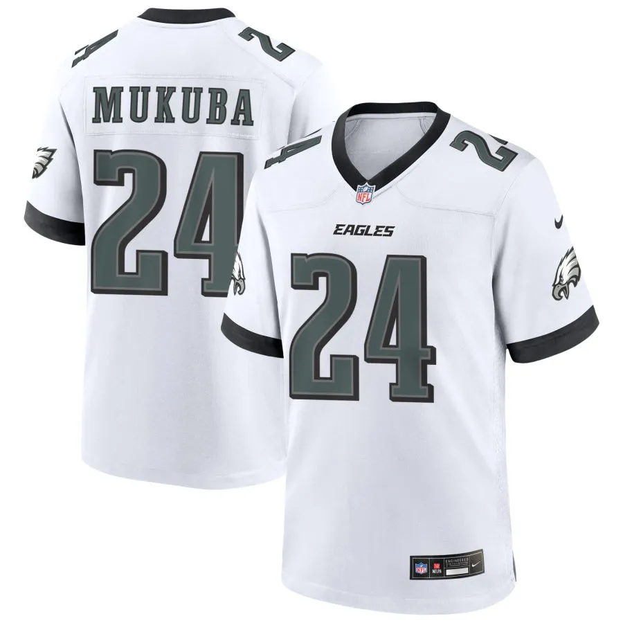 Mens Philadelphia Eagles #24 Andrew Mukuba Nike White F.U.S.E. Vapor Limited Jersey