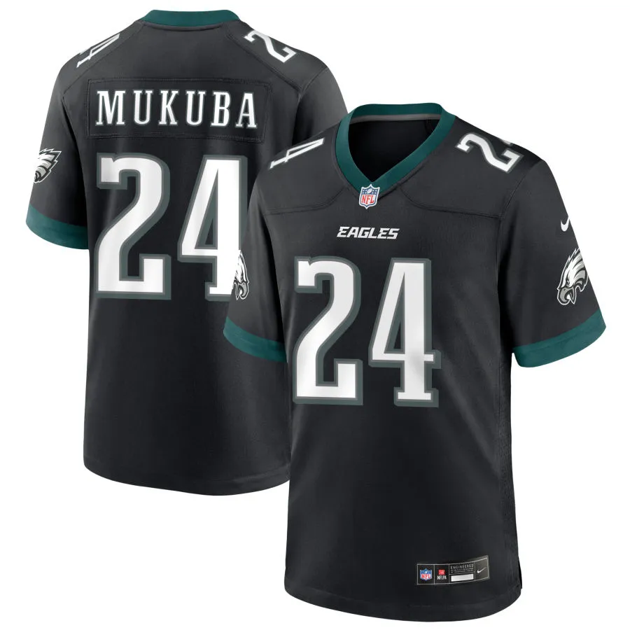 Mens Philadelphia Eagles #24 Andrew Mukuba Nike Black Alternate F.U.S.E. Vapor Limited Jersey