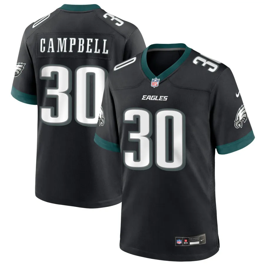 Mens Philadelphia Eagles #30 Jihaad Campbell Nike Black Alternate F.U.S.E. Vapor Limited Jersey