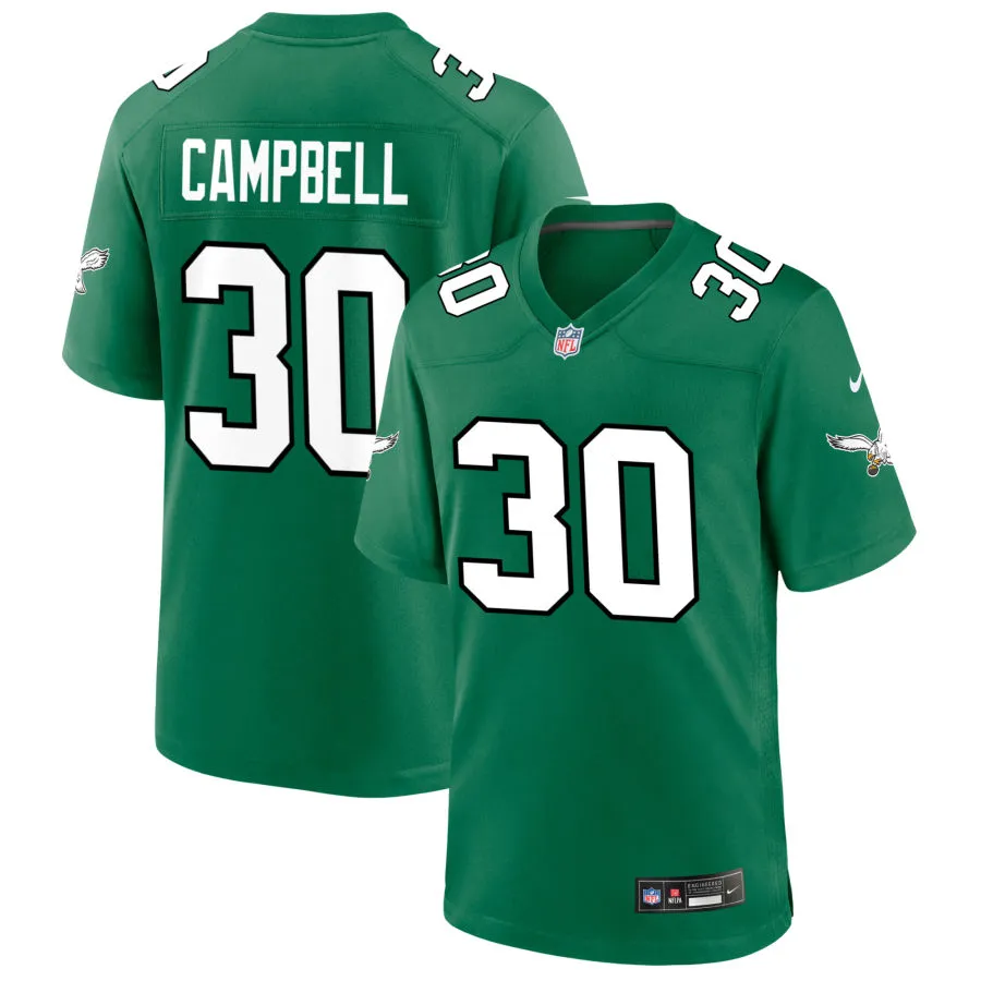 Mens Philadelphia Eagles #30 Jihaad Campbell Nike Kelly Green Retro F.U.S.E. Vapor Limited Jersey
