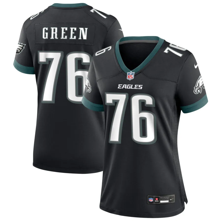 Womens Philadelphia Eagles #76 Kenyon Green Nike Black Alternate Limited Jersey