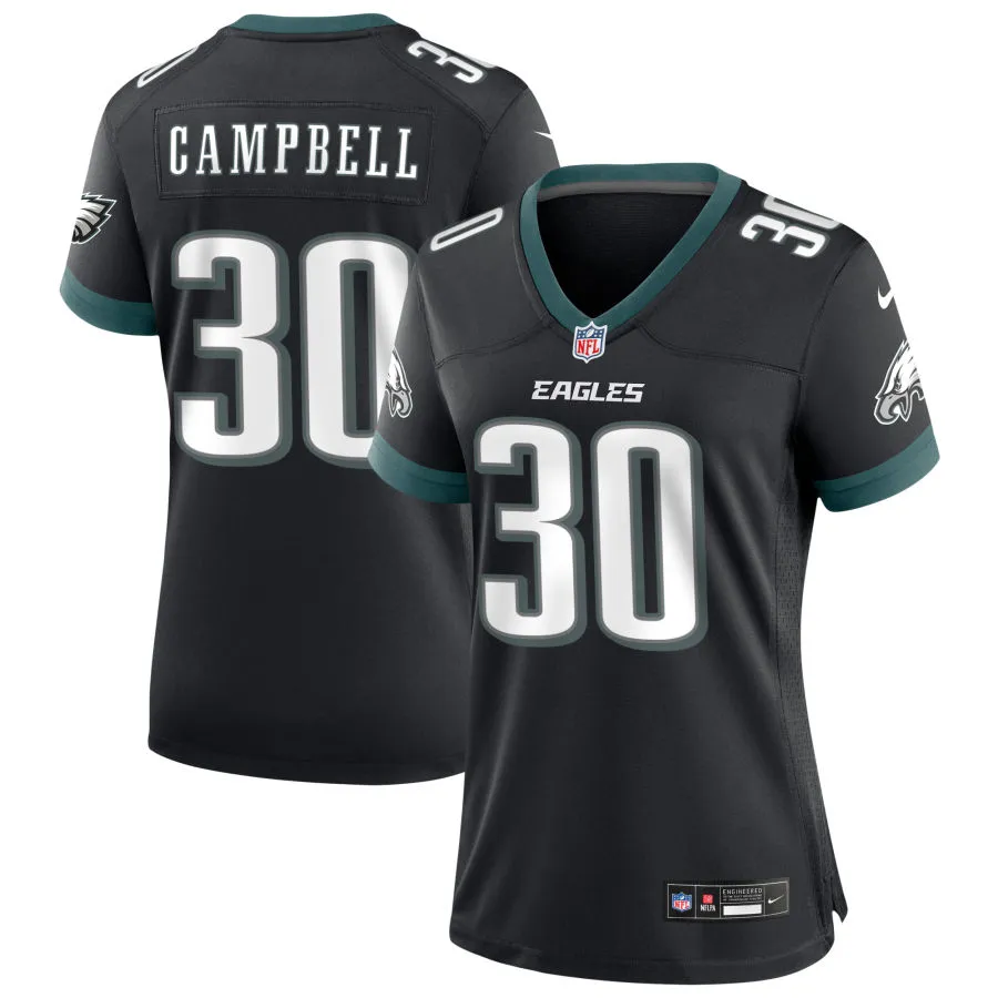 Womens Philadelphia Eagles #30 Jihaad Campbell Nike Black Alternate Limited Jersey