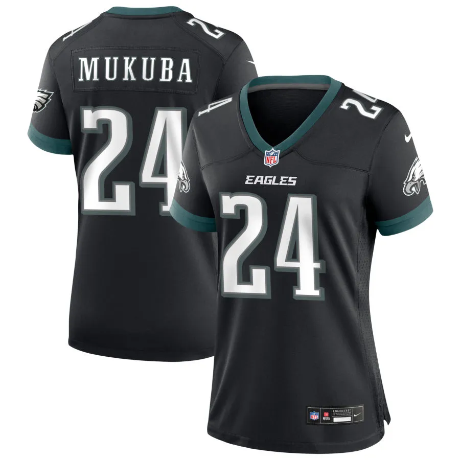 Womens Philadelphia Eagles #24 Andrew Mukuba Nike Black Alternate Limited Jersey