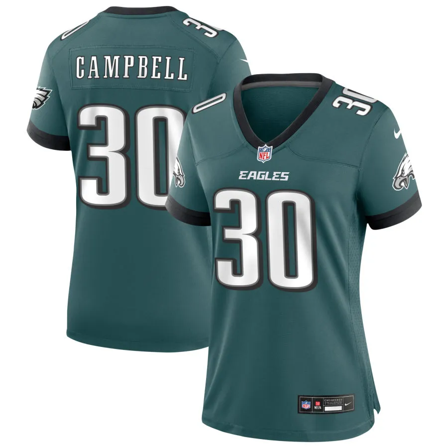 Womens Philadelphia Eagles #30 Jihaad Campbell Nike Midnight Green Limited Jersey