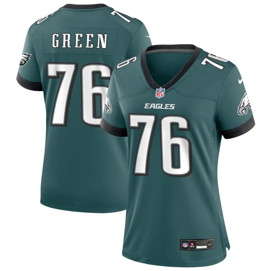 Womens Philadelphia Eagles #76 Kenyon Green Nike Midnight Green Limited Jersey