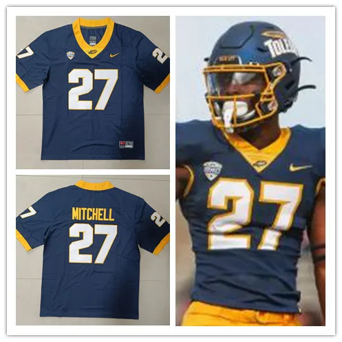 Toledo Rockets #27 Quinyon Mitchell 2023 Navy Football Game Jersey