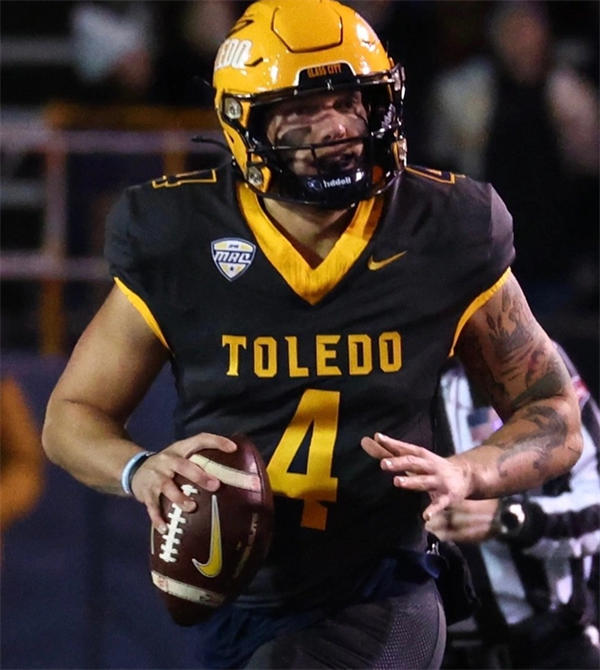 Mens Youth Womens Toledo Rockets #4 Tucker Gleason 2025 Charcoal Gray Football Game Jersey