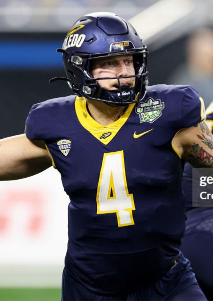 Mens Youth Womens Toledo Rockets #4 Tucker Gleason 2025 Navy Football Game Jersey