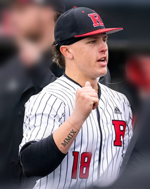 Rutgers Scarlet Knights #18 Landon Mack White Pinstripe College Baseball Game Jersey