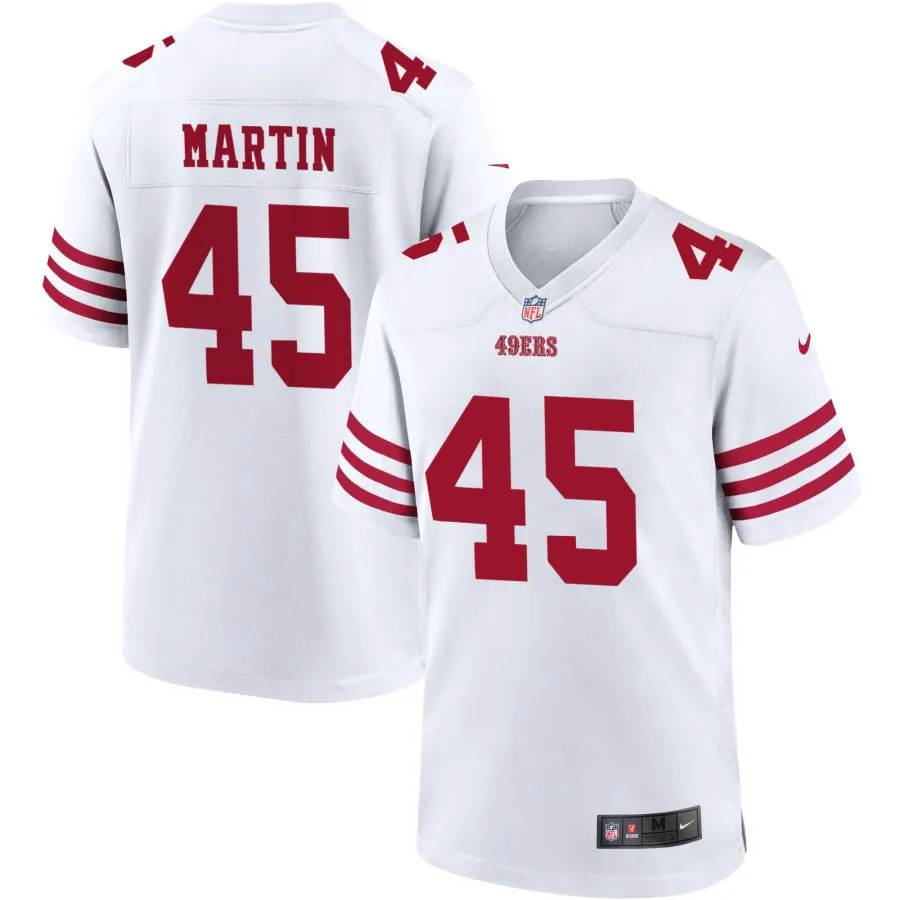 Mens San Francisco 49ers #45 Nick Martin Nike Home White F.U.S.E. Vapor Limited Jersey